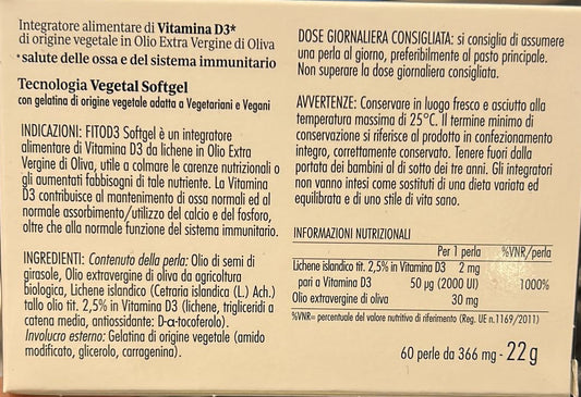 FITOD3 Softgel - Vitamina D3 Alto Dosaggio 2000 UI