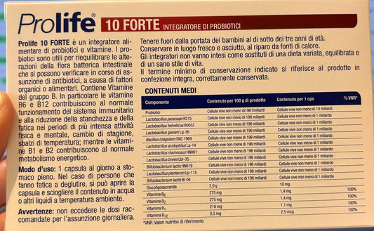 Prolife 10 Forte – Probiotico Multistrain ad Alta Concentrazione