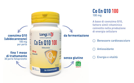 Longlife Q10 200mg + Vitamina E – Integratore Antiossidante
